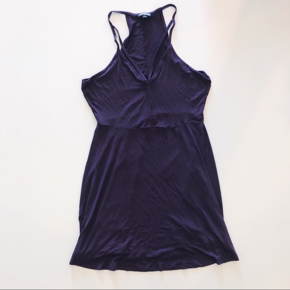 Express Soft and Swing Purple Strappy Dress M - Picture 2 of 4
